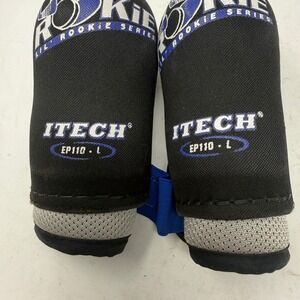 Itech EP110 Lil Rookie Series Youth Hockey Elbow Pads Black Blue Size Large Yth